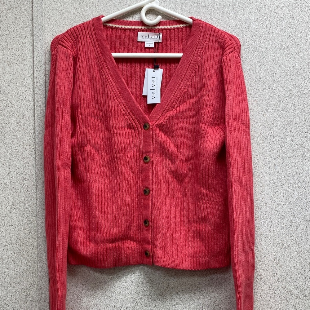 Velvet Women's Vibrant Red Cardigan
